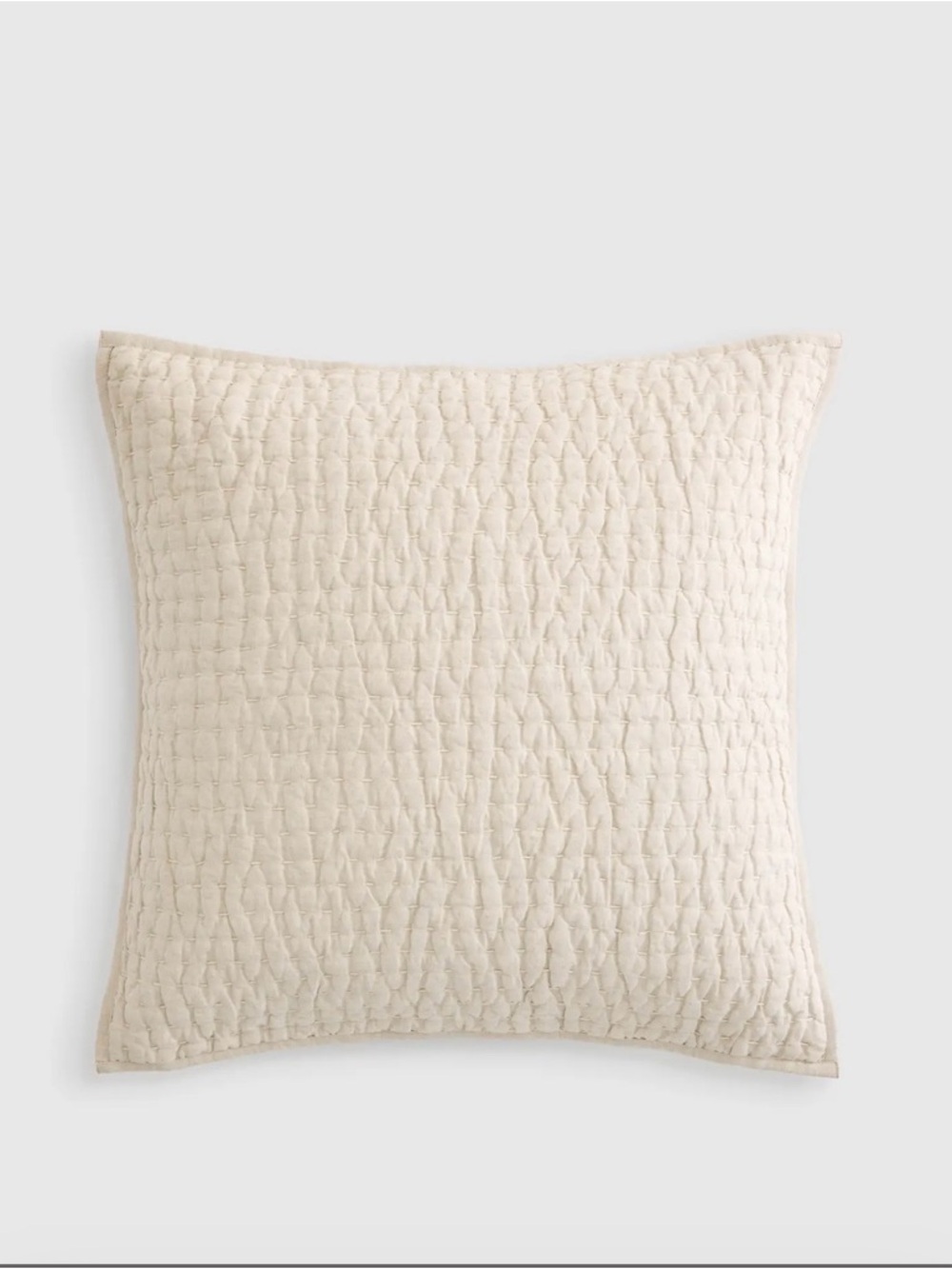 European Linen Cotton Stitch Quilted Euro Sham NEW